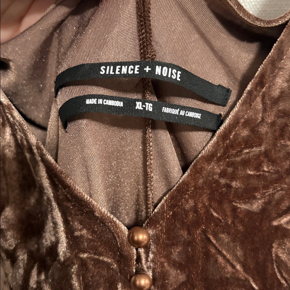 Silence And Noise Brown Velvet Dress - Picture 3 of 5